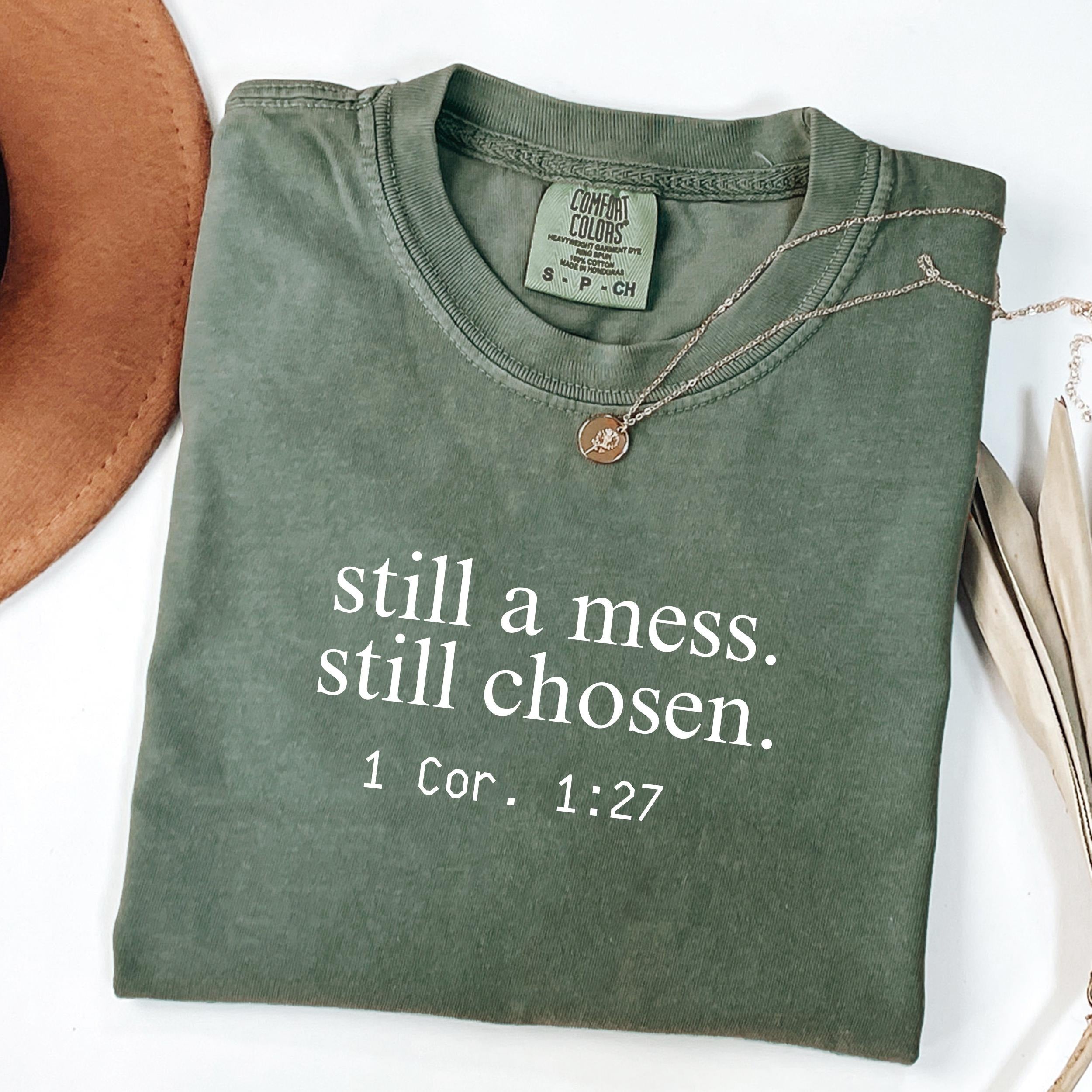 Comfort Colors® Still Chosen Shirt, Christian Bible Verse Tee, Faith T-Shirt for Women, Scripture Shirt, Minimal Christian Apparel